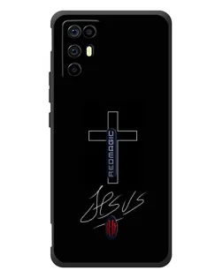 Чохол для ZTE Nubia RedMagic 6R з картинкою «Графічний хрест Jesus»
