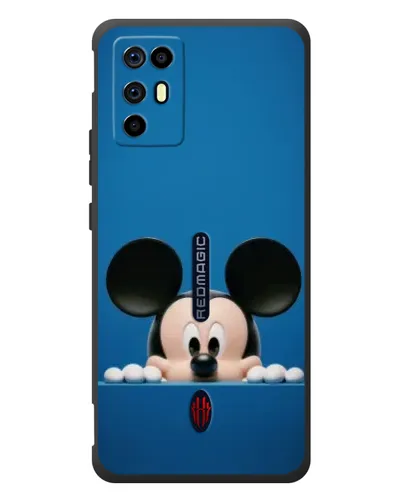 Чехол для ZTE Nubia RedMagic 6R с картинкой «Микки выглядывает»