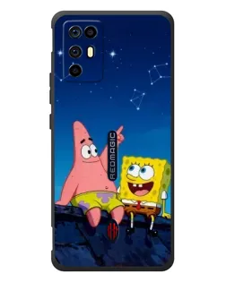 Чехол для ZTE Nubia RedMagic 6R с картинкой «Губка Боб и Патрик ночью»
