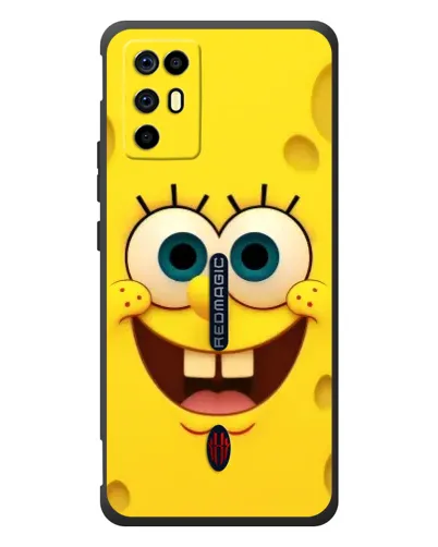 Чехол для ZTE Nubia RedMagic 6R с картинкой «Губка Боб улыбка»