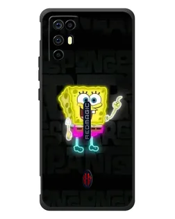 Чехол для ZTE Nubia RedMagic 6R с картинкой «Неоновый Губка Боб»