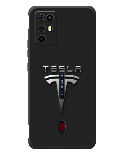 Чехол для ZTE Nubia RedMagic 6R с картинкой «Стальной логотип Tesla»