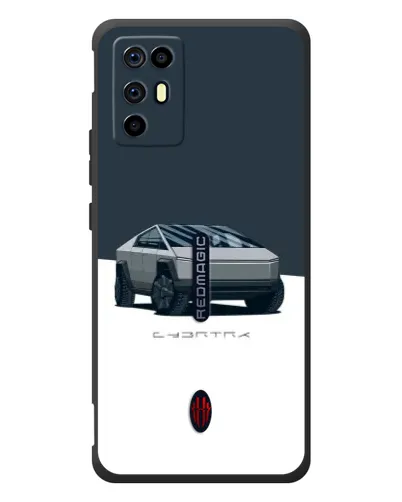 Чехол для ZTE Nubia RedMagic 6R с картинкой «Серебристый Cybertruck Tesla»