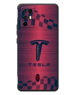 Чехол для ZTE Nubia RedMagic 6R с картинкой «Тесла красный карбон» Чехол для ZTE Nubia RedMagic 6R с картинкой «Тесла красный карбон»