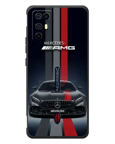 Чехол для ZTE Nubia RedMagic 6R с картинкой «Mercedes — белый карбон»