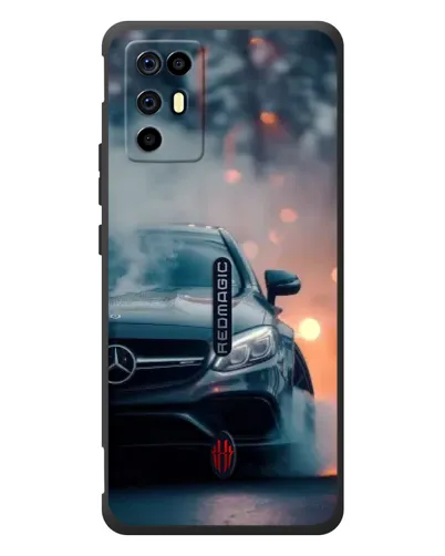 Чехол для ZTE Nubia RedMagic 6R с картинкой «Mercedes — ночной город»