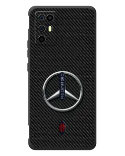 Чехол для ZTE Nubia RedMagic 6R с картинкой «Карбоновый Mercedes стиль»