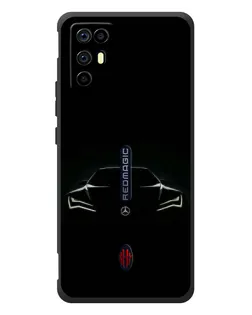 Чехол для ZTE Nubia RedMagic 6R с картинкой «Mercedes — силуэт авто»