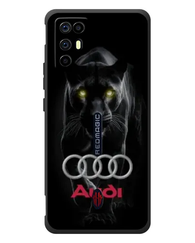 Чехол для ZTE Nubia RedMagic 6R с картинкой «Пантера и Audi»