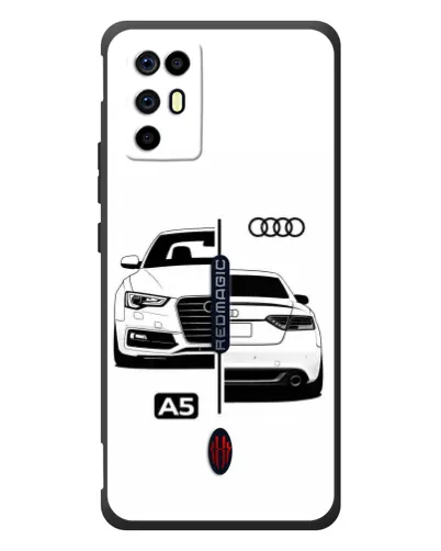 Чехол для ZTE Nubia RedMagic 6R с картинкой «Audi — контрастный дизайн»