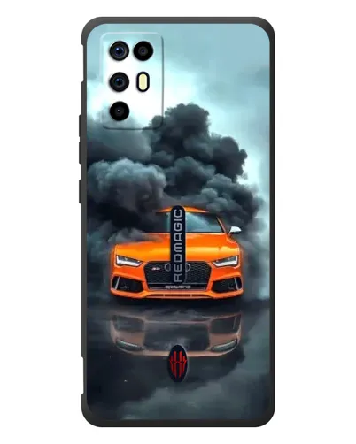 Чехол для ZTE Nubia RedMagic 6R с картинкой «Audi в облаках дыма»