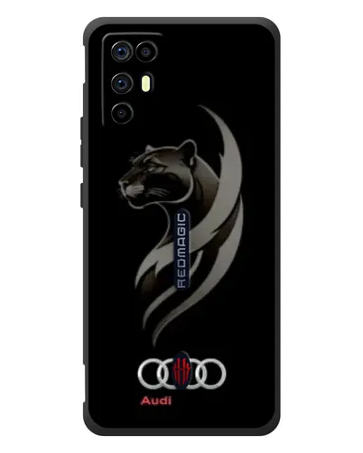 Чехол для ZTE Nubia RedMagic 6R с картинкой «Графика — пантера и Audi»