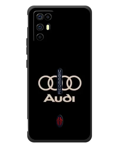 Чехол для ZTE Nubia RedMagic 6R с картинкой «Audi — золотой логотип»