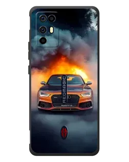 Чехол для ZTE Nubia RedMagic 6R с картинкой «Audi в огненном дыму» Чехол для ZTE Nubia RedMagic 6R с картинкой «Audi в огненном дыму»