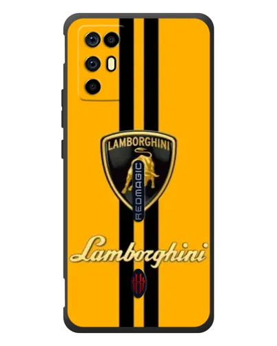 Чехол для ZTE Nubia RedMagic 6R с картинкой «Lamborghini Stripe желтый»