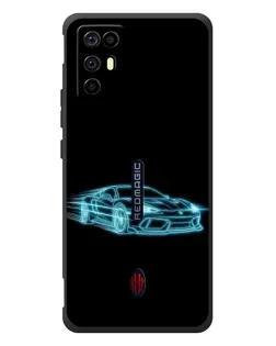 Чехол для ZTE Nubia RedMagic 6R с картинкой «Неоновый контур Lamborghini» Чехол для ZTE Nubia RedMagic 6R с картинкой «Неоновый контур Lamborghini»