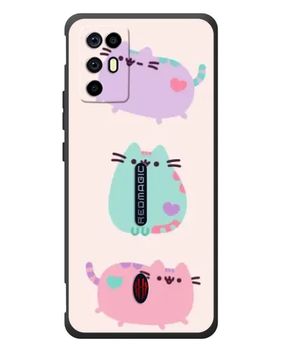 Чехол для ZTE Nubia RedMagic 6R с картинкой «Pusheen трио»