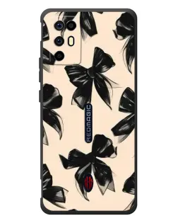 Чехол для ZTE Nubia RedMagic 6R с картинкой «Паттерн черные банты» Чехол для ZTE Nubia RedMagic 6R с картинкой «Паттерн черные банты»