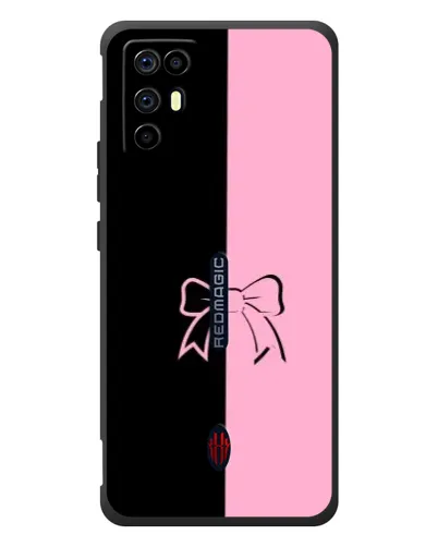Чехол для ZTE Nubia RedMagic 6R с картинкой «Половинки банта»