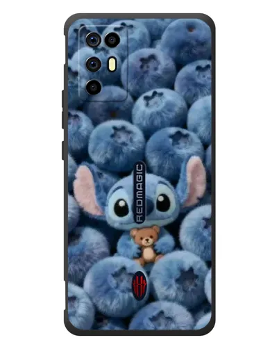 Чехол для ZTE Nubia RedMagic 6R с картинкой «Стич и голубика»