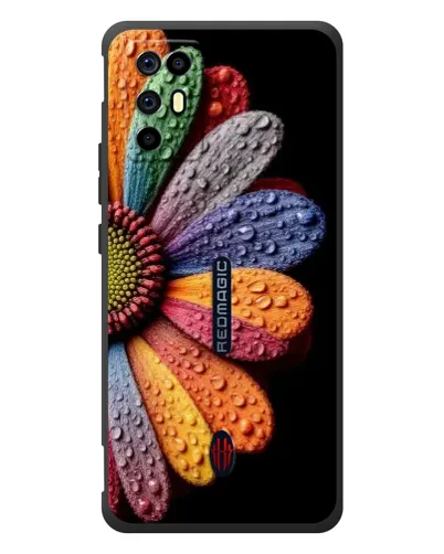 Чехол для ZTE Nubia RedMagic 6R с картинкой «Радужный цветок»