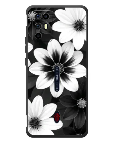 Чехол для ZTE Nubia RedMagic 6R с картинкой «Монохромные астры»