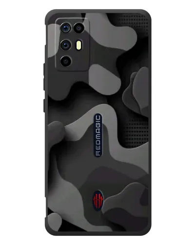 Чехол для ZTE Nubia RedMagic 6R с картинкой «Темный абстрактный камуфляж»