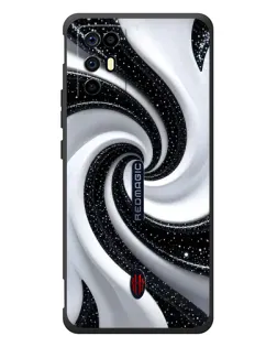 Чехол для ZTE Nubia RedMagic 6R с картинкой «Черно-белая спираль» Чехол для ZTE Nubia RedMagic 6R с картинкой «Черно-белая спираль»