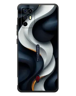 Чехол для ZTE Nubia RedMagic 6R с картинкой «Объемные черно-белые ленты» Чехол для ZTE Nubia RedMagic 6R с картинкой «Объемные черно-белые ленты»
