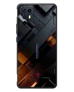 Чехол для ZTE Nubia RedMagic 6R с картинкой «Черные геометрические блоки» Чехол для ZTE Nubia RedMagic 6R с картинкой «Черные геометрические блоки»
