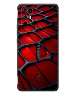 Чехол для ZTE Nubia RedMagic 6R с картинкой «Красная глянцевая сетка» Чехол для ZTE Nubia RedMagic 6R с картинкой «Красная глянцевая сетка»