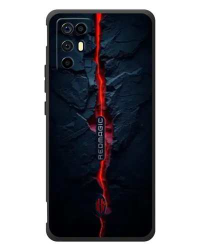 Чехол для ZTE Nubia RedMagic 6R с картинкой «Kрасная лавовая трещина»