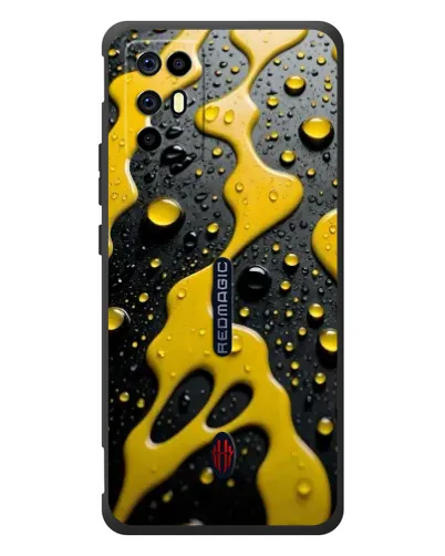 Чехол для ZTE Nubia RedMagic 6R с картинкой «Жидкое желтое золото»
