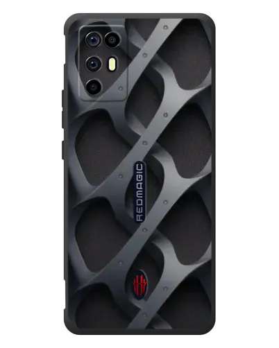Чехол для ZTE Nubia RedMagic 6R с картинкой «Объемное серое плетение»