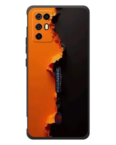 Чехол для ZTE Nubia RedMagic 6R с картинкой «Оранжевый разлом»