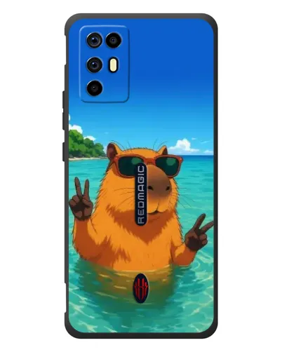 Чехол для ZTE Nubia RedMagic 6R с картинкой «Морская капибара»
