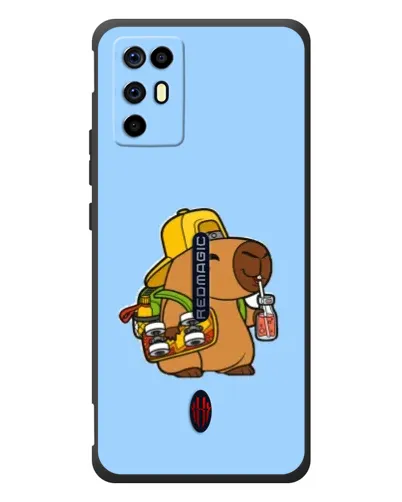 Чехол для ZTE Nubia RedMagic 6R с картинкой «Капибара на скейте»