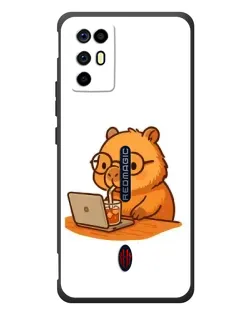 Чохол для ZTE Nubia RedMagic 6R з картинкою «Капібара з ноутбуком» Чохол для ZTE Nubia RedMagic 6R з картинкою «Капібара з ноутбуком»