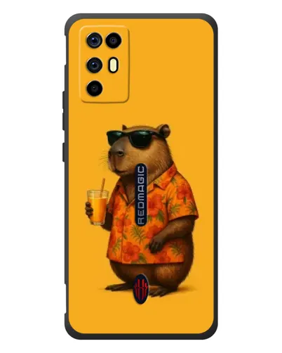 Чехол для ZTE Nubia RedMagic 6R с картинкой «Капибара на отдыхе»