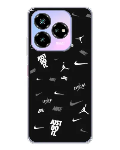 Чехол для ZTE Nubia V60 Design с картинкой «Nike Black Pattern»