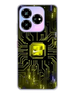 Чехол для ZTE Nubia V60 Design с картинкой «Nike — золотая искра»