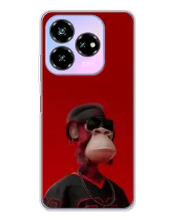 Чехол для ZTE Nubia V60 Design с картинкой «Bored Ape в красном»