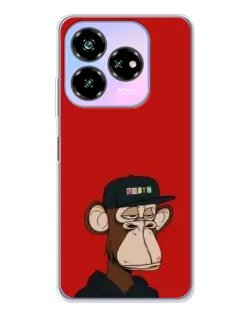 Чехол для ZTE Nubia V60 Design с картинкой «Bored Ape — красный фон»