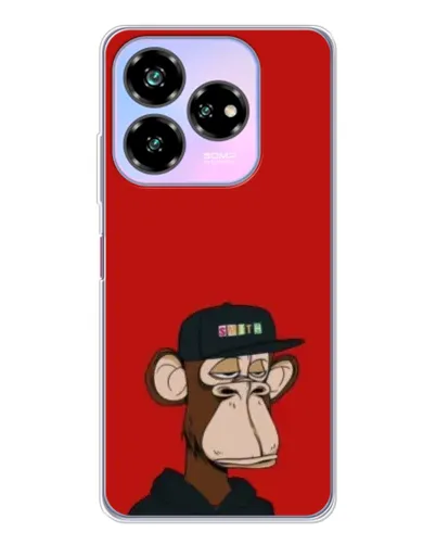 Чехол для ZTE Nubia V60 Design с картинкой «Bored Ape — красный фон» Чехол для ZTE Nubia V60 Design с картинкой «Bored Ape — красный фон»