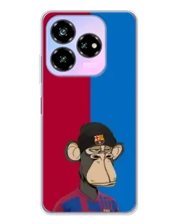 Чехол для ZTE Nubia V60 Design с картинкой «Bored Ape — фанат Барсы»
