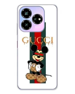 Чехол для ZTE Nubia V60 Design с картинкой «Микки Маус Gucci — полосы»