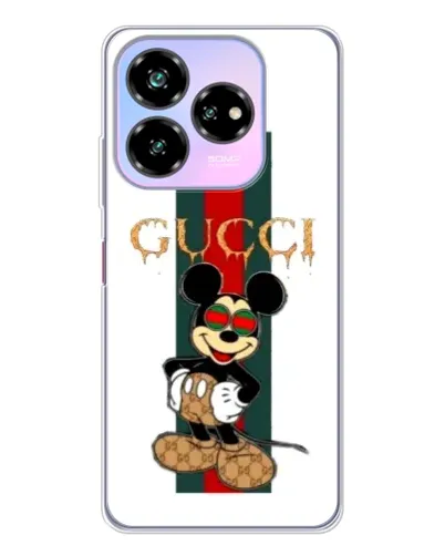 Чехол для ZTE Nubia V60 Design с картинкой «Микки Маус Gucci — полосы»
