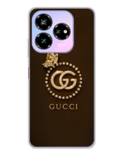 Чехол для ZTE Nubia V60 Design с картинкой «Gucci — золотая бабочка»