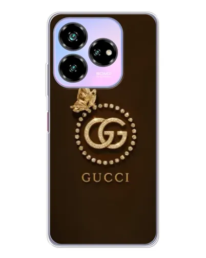 Чехол для ZTE Nubia V60 Design с картинкой «Gucci — золотая бабочка»