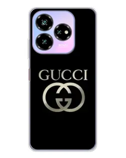 Чехол для ZTE Nubia V60 Design с картинкой «Gucci — золото на черном»
